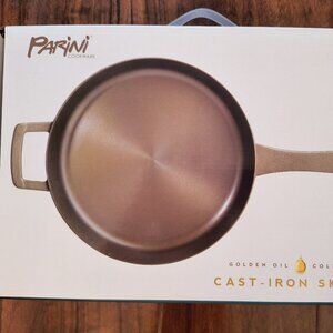 Parini 8" Cast Iron Skillet Golden Oil Collection New in Box